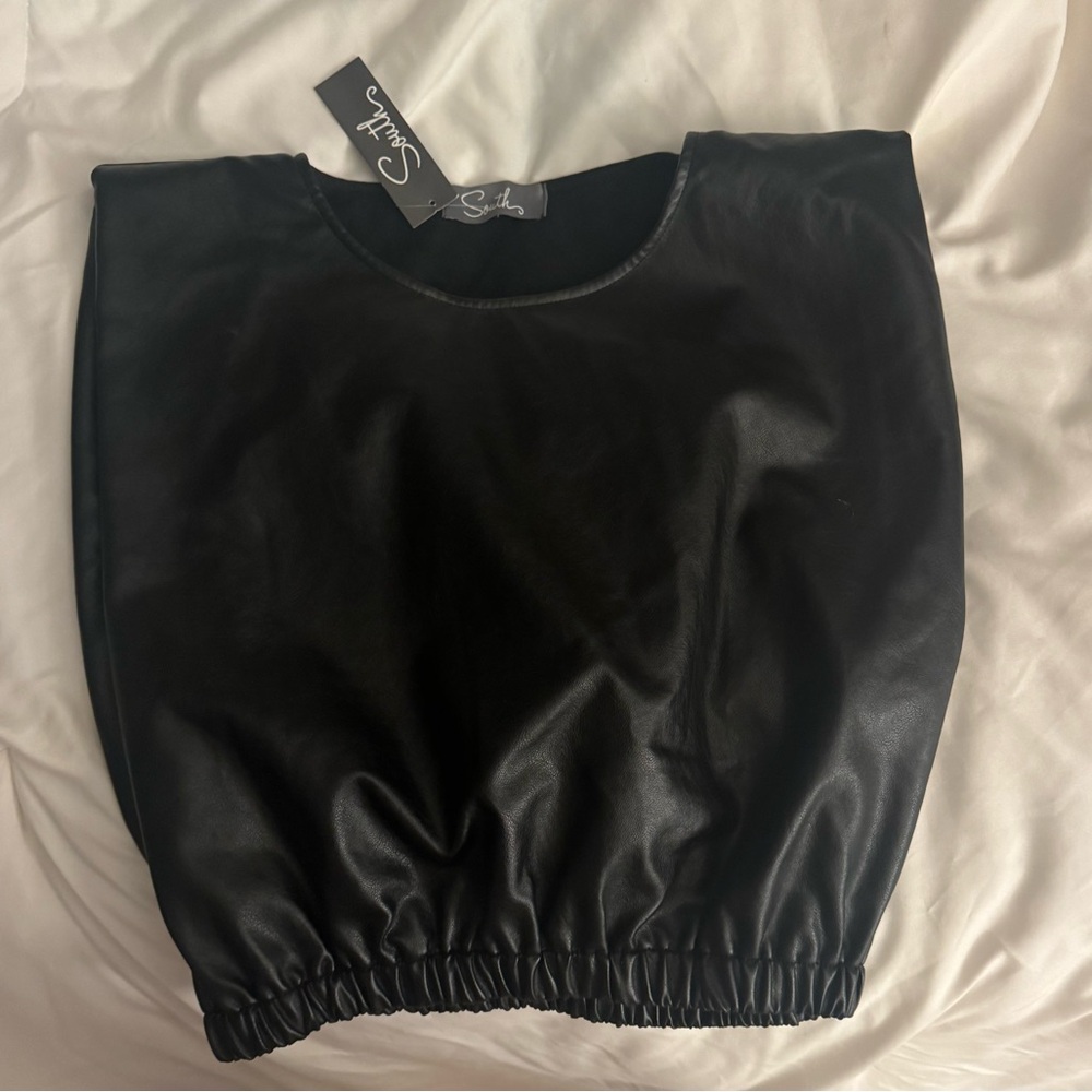 Madelyn Leather Top